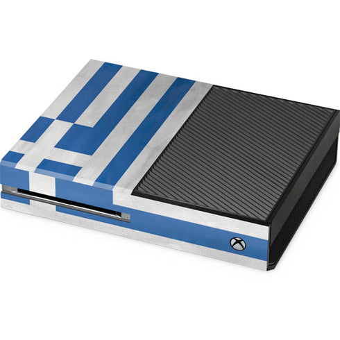 Greece Flag Distressed Xbox One Console Skin
